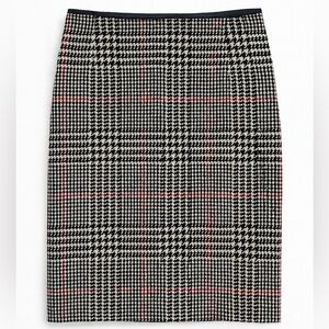 Talbots Vintage Houndstooth Plaid Wool Blend Pencil Skirt Office Holiday Size 4